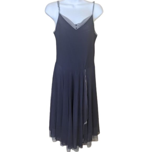 Dark Blue Fit and Flare Sleeveless Dress Fits Size Large - Picture 1 of 4